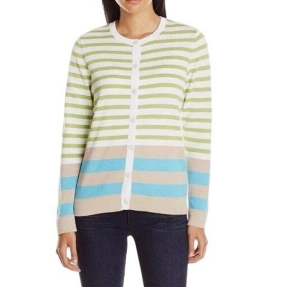 Pendleton Womens Striped Cardigan Sweater Size M Long Sleeve Multicolor Colorful - Picture 1 of 11